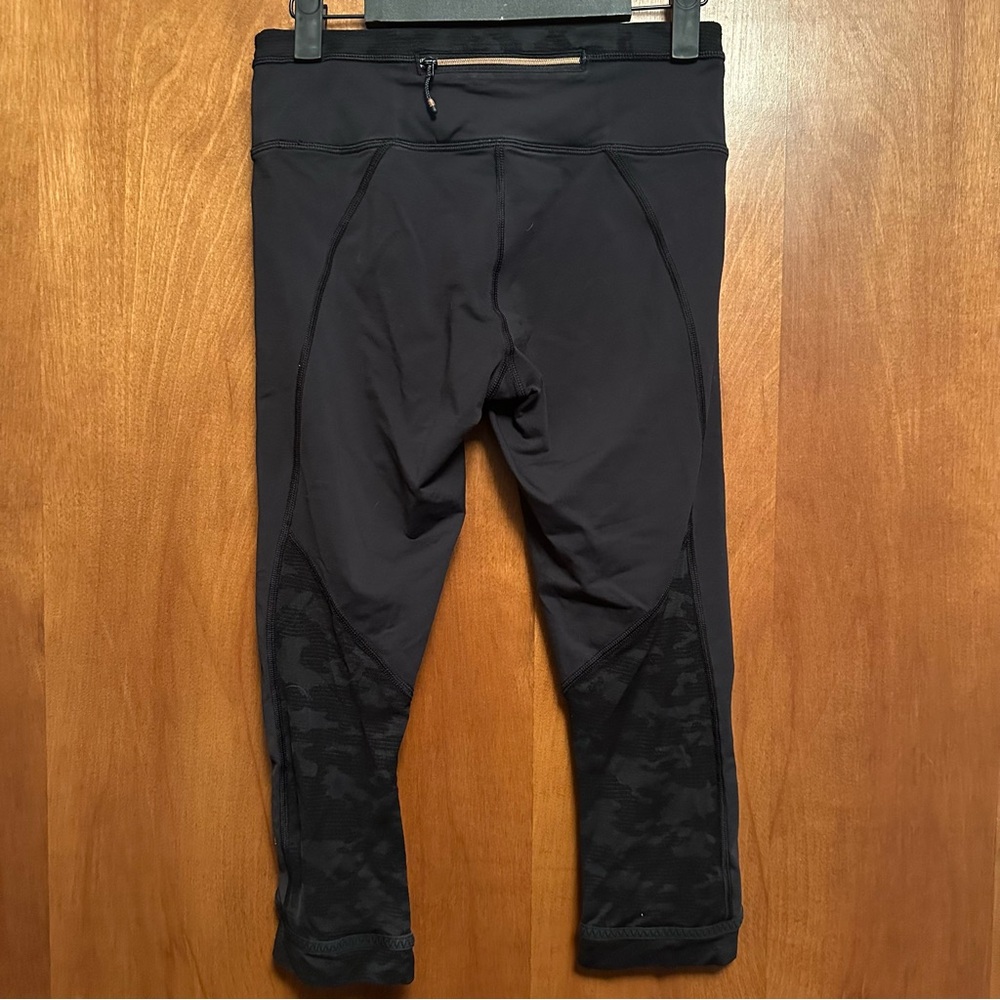 Lululemon Black Leggings Crop Camo Mesh 4
